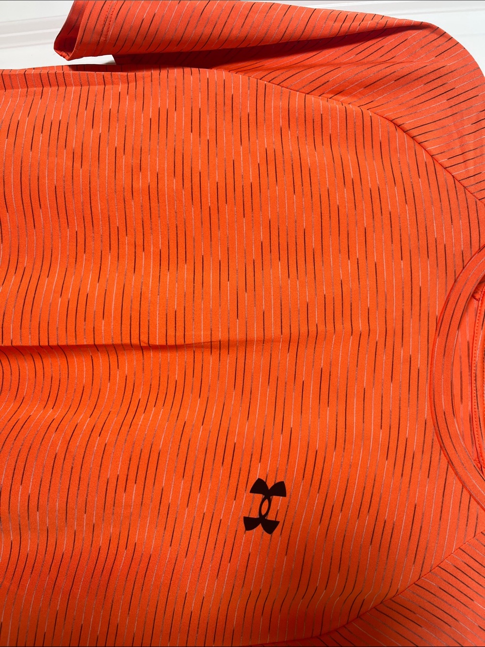 Under Armour Orange Short Sleeve Performance Tee with Black Logo - Picture 2 of 4